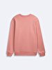 Long Sleeve Crew Neck Basic Pink Sweatshirt