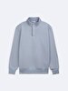 Long Sleeve Turtle Neck Zipper Closing Regular Blue Sweatshirt