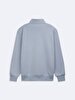 Long Sleeve Turtle Neck Zipper Closing Regular Blue Sweatshirt