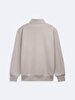 Long Sleeve Turtle Neck Zipper Closing Regular Beige Sweatshirt
