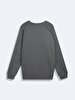 Long Sleeve Crew Neck Si̇gned Anthracite Sweatshirt