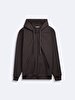 With Hood Zipper Closing With Pockets Basic Anthracite Sweatshirt