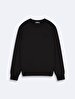 Long Sleeve Crew Neck Basic Black Sweatshirt