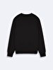 Long Sleeve Crew Neck Basic Black Sweatshirt
