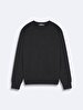 Long Sleeve Crew Neck Basic Anthracite Sweatshirt