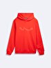 With Hood Sign With Print Long Sleeve Red Sweatshirt