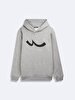 With Hood Sign With Print Long Sleeve Grey Sweatshirt