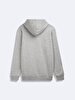 With Hood Sign With Print Long Sleeve Grey Sweatshirt