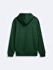 With Hood Sign With Print Long Sleeve Green Sweatshirt