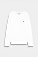 Long Sleeve Crew Neck Basic White Sweatshirt