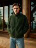 Long Sleeve Zipper Closing Polar Green Sweatshirt