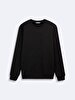 Long Sleeve Crew Neck Basic Anthracite Sweatshirt