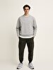 Long Sleeve Sign With Print Basic Grey Sweatshirt