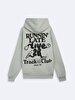 Long Sleeve With Hood Print With Print Green Sweatshirt