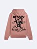 Long Sleeve With Hood Print With Print Pink Sweatshirt