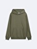 Long Sleeve With Hood Basic Green Sweatshirt