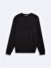 Long Sleeve Sign With Print Basic Anthracite Sweatshirt