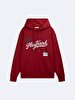 Long Sleeve With Hood Print With Print Red Sweatshirt