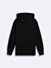 Zipper Closing With Hood Basic Black Sweatshirt