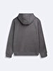 Zipper Closing With Hood Basic Grey Sweatshirt