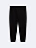 Waist Elastic Tapered Leg Black Tracksuit