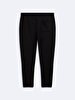 Waist Elastic Tapered Leg Black Tracksuit