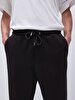 Waist Elastic Tapered Leg Black Tracksuit