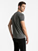 V-neck Basic Short Arm Slim Anthracite T-shirt