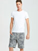 Crew Neck Basic Short Arm Slim White T-shirt