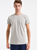 Crew Neck Basic Short Arm Slim Grey T-shirt