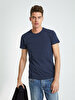 Crew Neck Basic Short Arm Slim Navy T-shirt