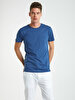 Crew Neck Basic Blue T-shirt