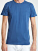 Crew Neck Basic Blue T-shirt