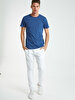 Crew Neck Basic Blue T-shirt