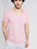 Crew Neck Basic Short Arm Regular Pink T-shirt