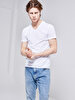 V-neck Basic Short Arm Slim White T-shirt