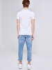V-neck Basic Short Arm Slim White T-shirt
