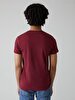 V-neck Basic Short Arm Slim Red T-shirt