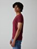 V-neck Basic Short Arm Slim Red T-shirt