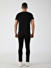 V-neck Basic Short Arm Slim Black T-shirt