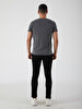 V-neck Basic Short Arm Slim Anthracite T-shirt