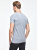 V-neck Basic Short Arm Slim Grey T-shirt
