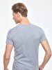 V-neck Basic Short Arm Slim Grey T-shirt