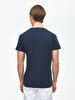 V-neck Basic Short Arm Slim Navy T-shirt