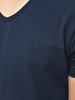 V-neck Basic Short Arm Slim Navy T-shirt