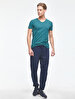 V-neck Basic Short Arm Slim Green T-shirt