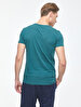 V-neck Basic Short Arm Slim Green T-shirt
