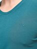 V-neck Basic Short Arm Slim Green T-shirt