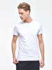 Crew Neck Basic Short Arm Slim White T-shirt