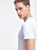 Crew Neck Basic Short Arm Slim White T-shirt